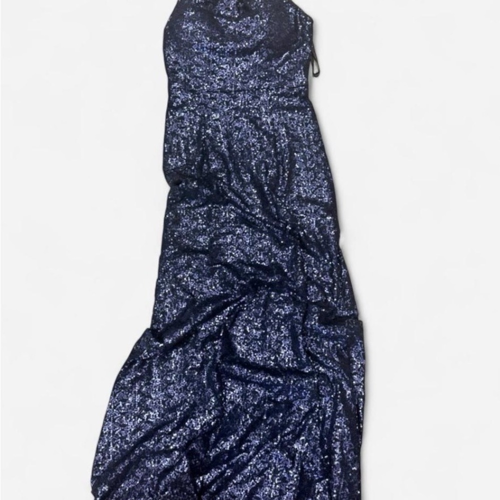 Bill Levkoff Strapless Navy Dress